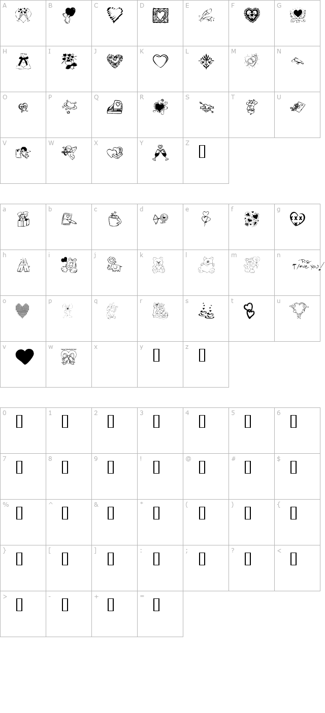 KR Valentine Dings 2002 character map