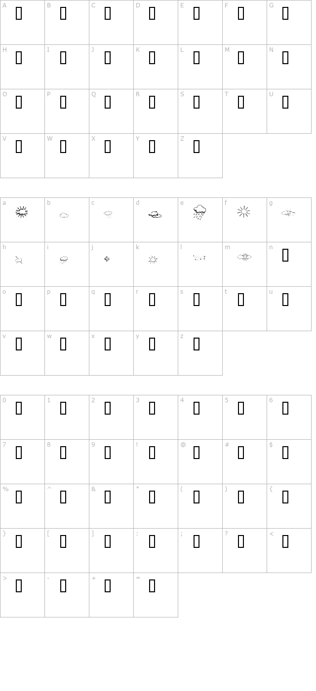 KR Weather Dings character map