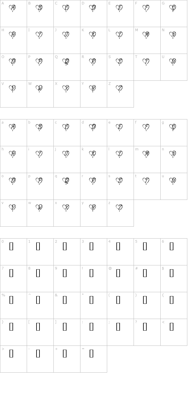 kr-yours-truly character map