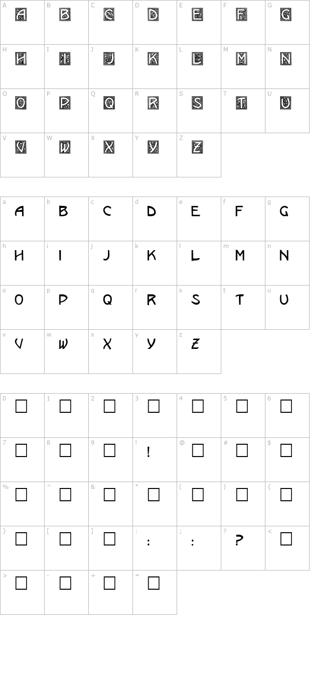 Kramer Plain character map