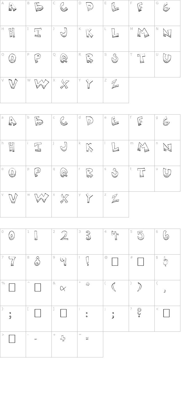 Krazy Kool character map