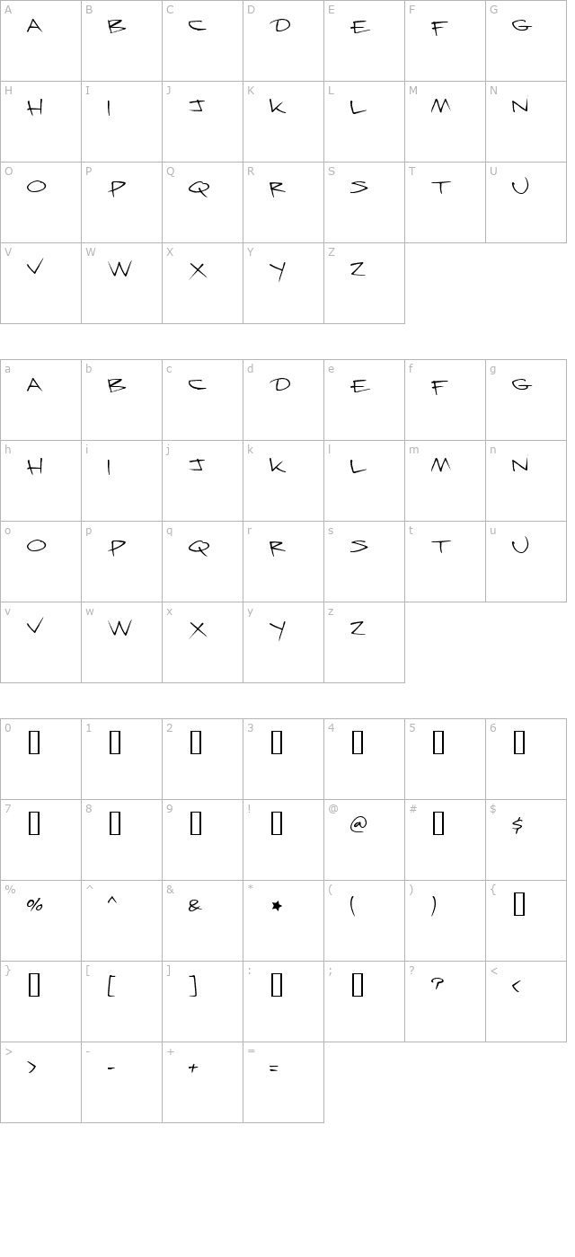 krazy-nights character map