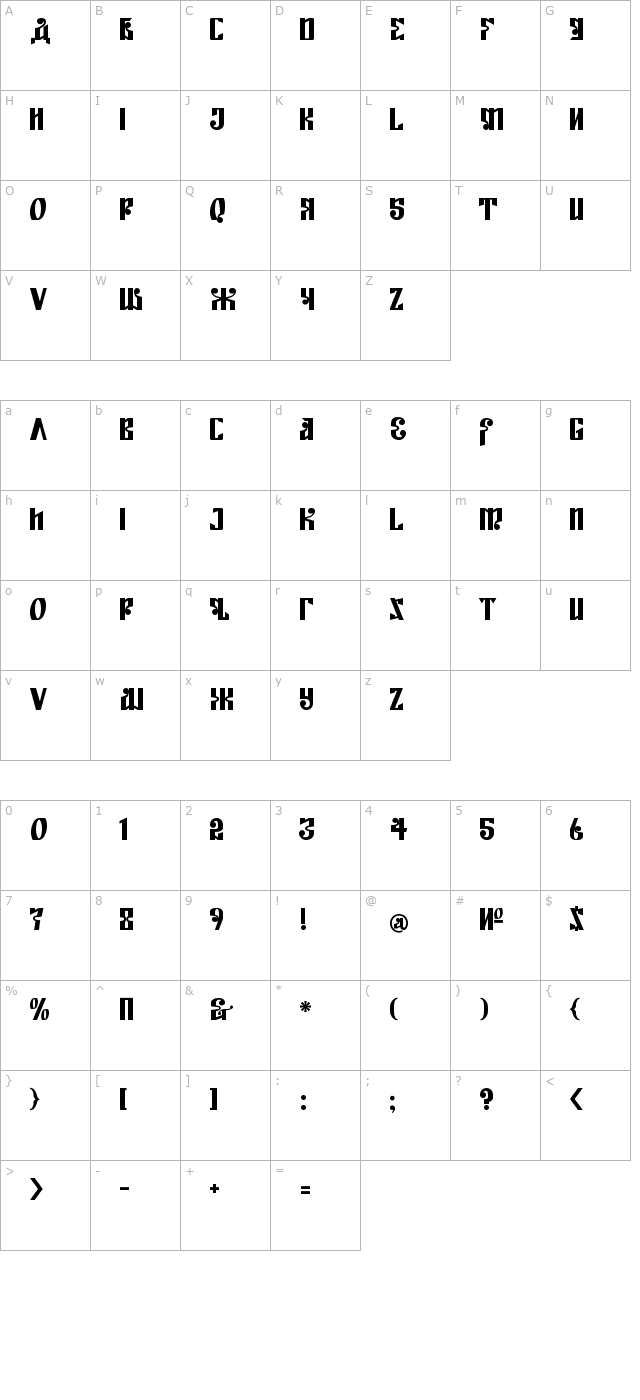 Kremlin Empire character map