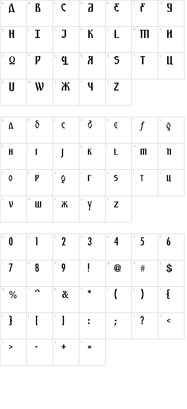 Kremlin Starets character map