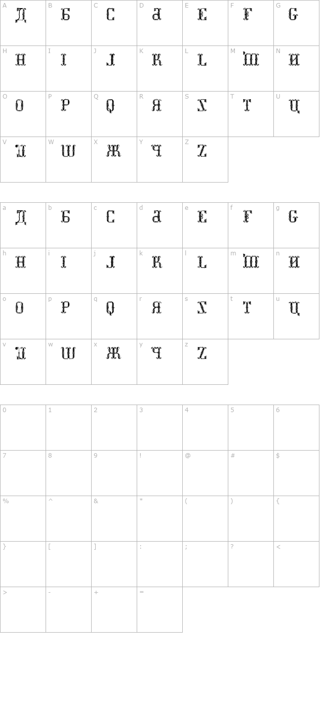 kremlin-synod-display-caps character map