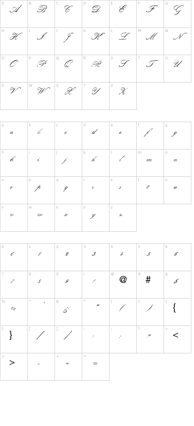 kremlinscriptone-regular-db character map