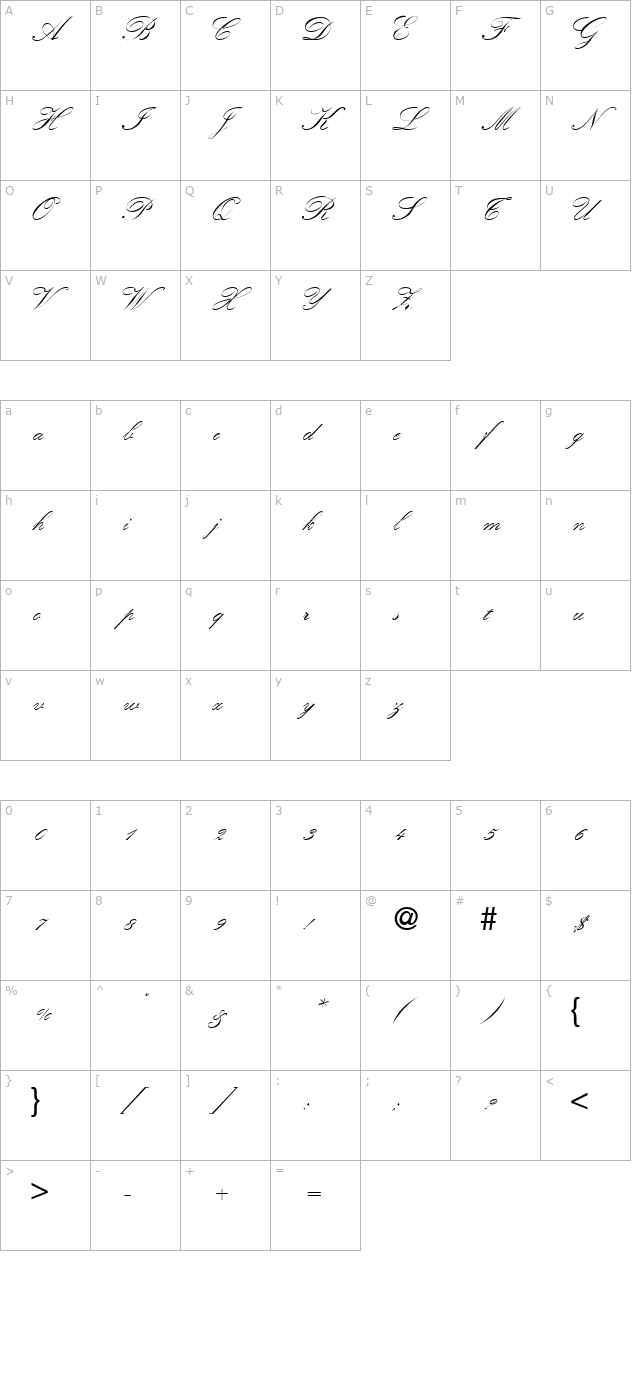 KremlinScriptTwo-Regular character map