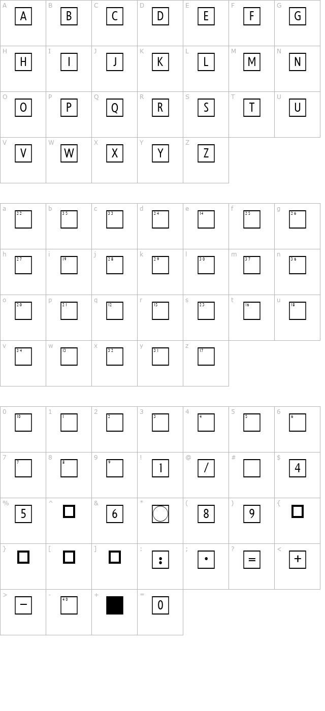 KreuzWort character map