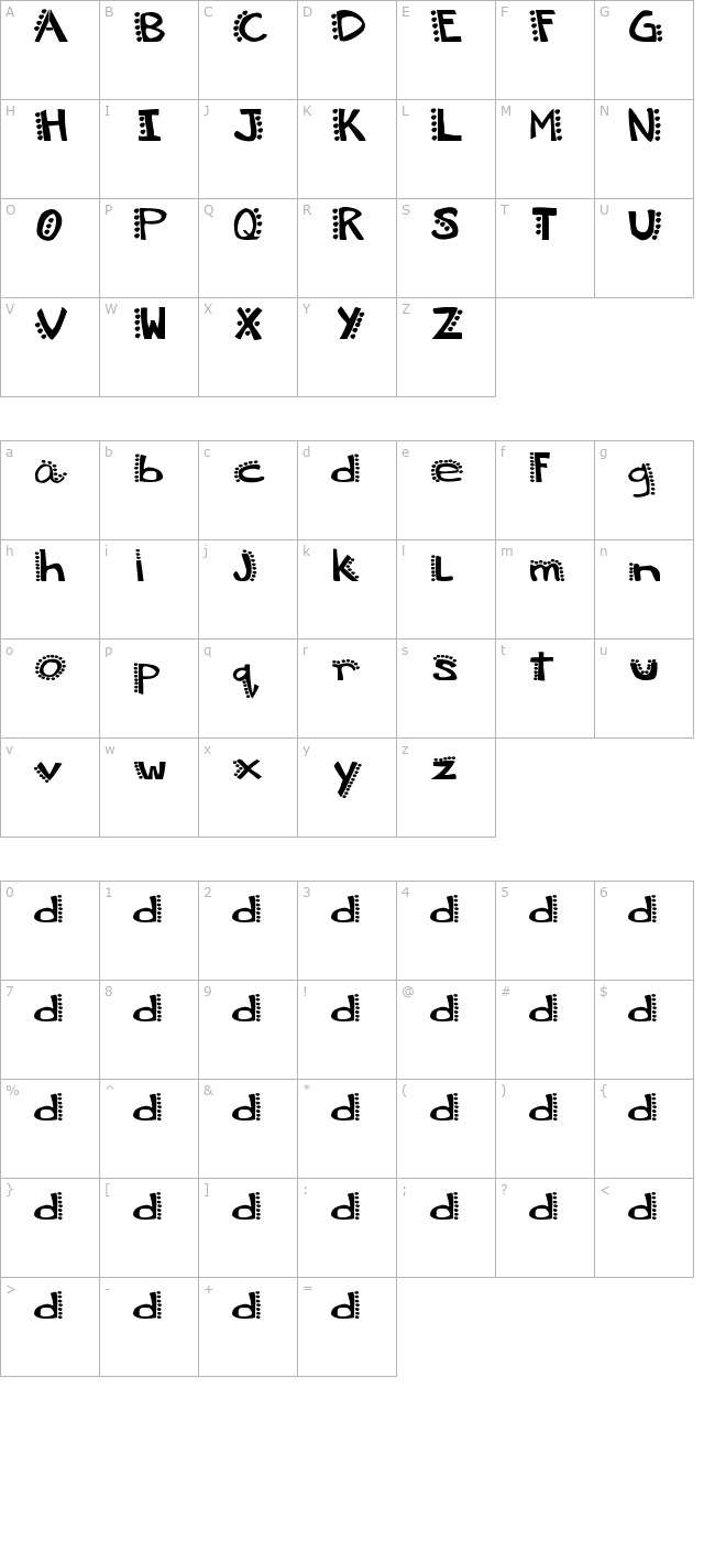 krisdotty character map