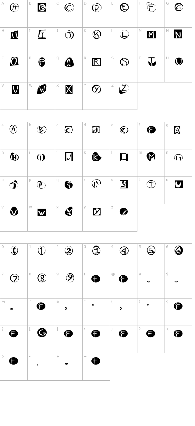 krismisc character map