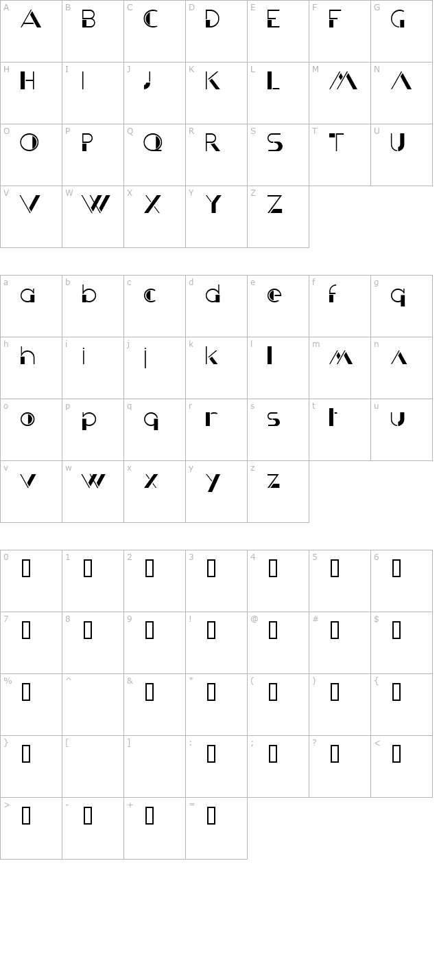 Krizia Uomo character map