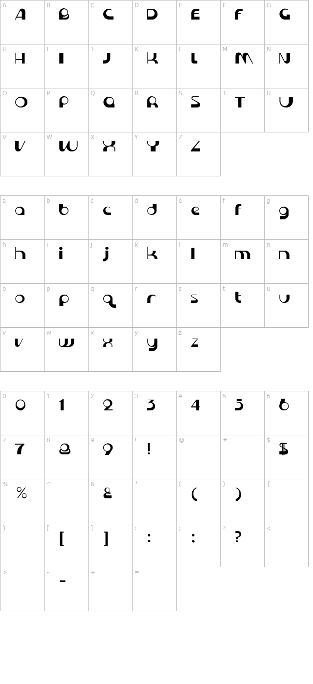 krome-normal character map