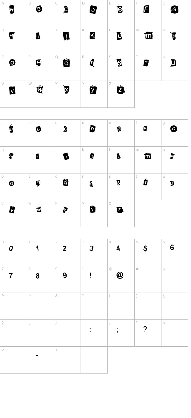 krooked character map