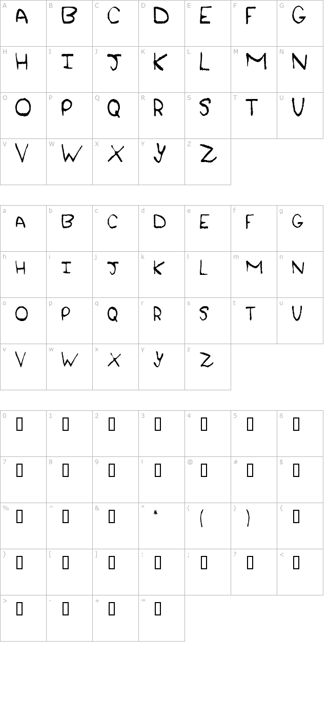 krustcondensed character map