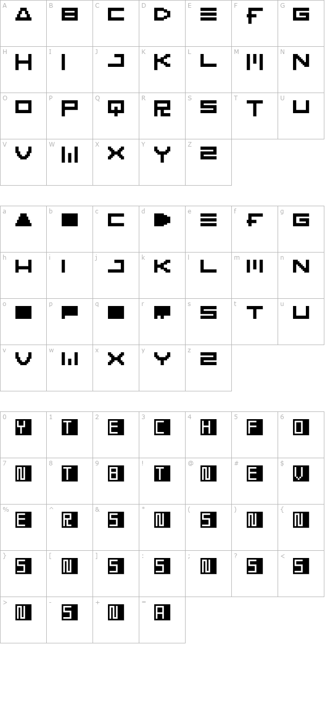 KTech character map