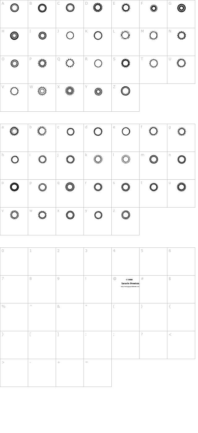 la-round-about character map