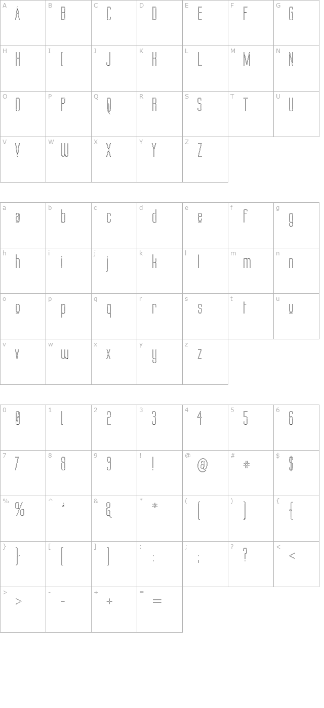 labtop-upper-outline character map