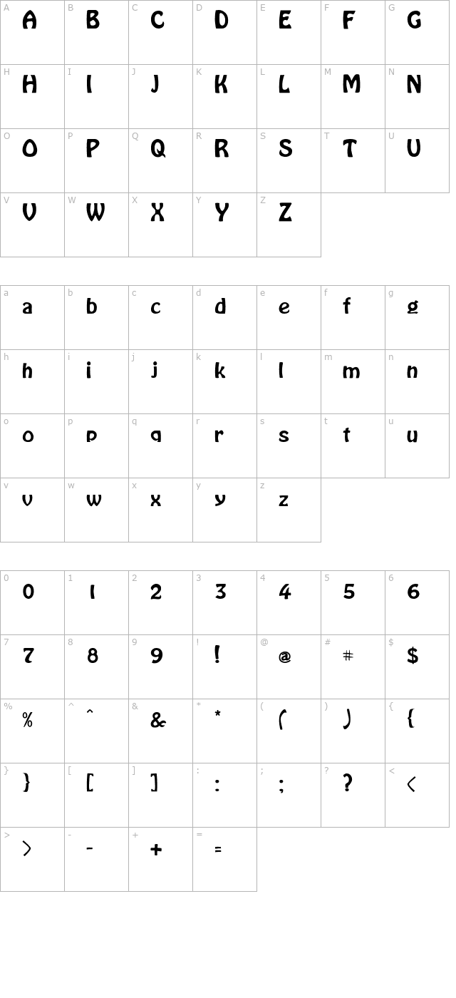 lacosta character map