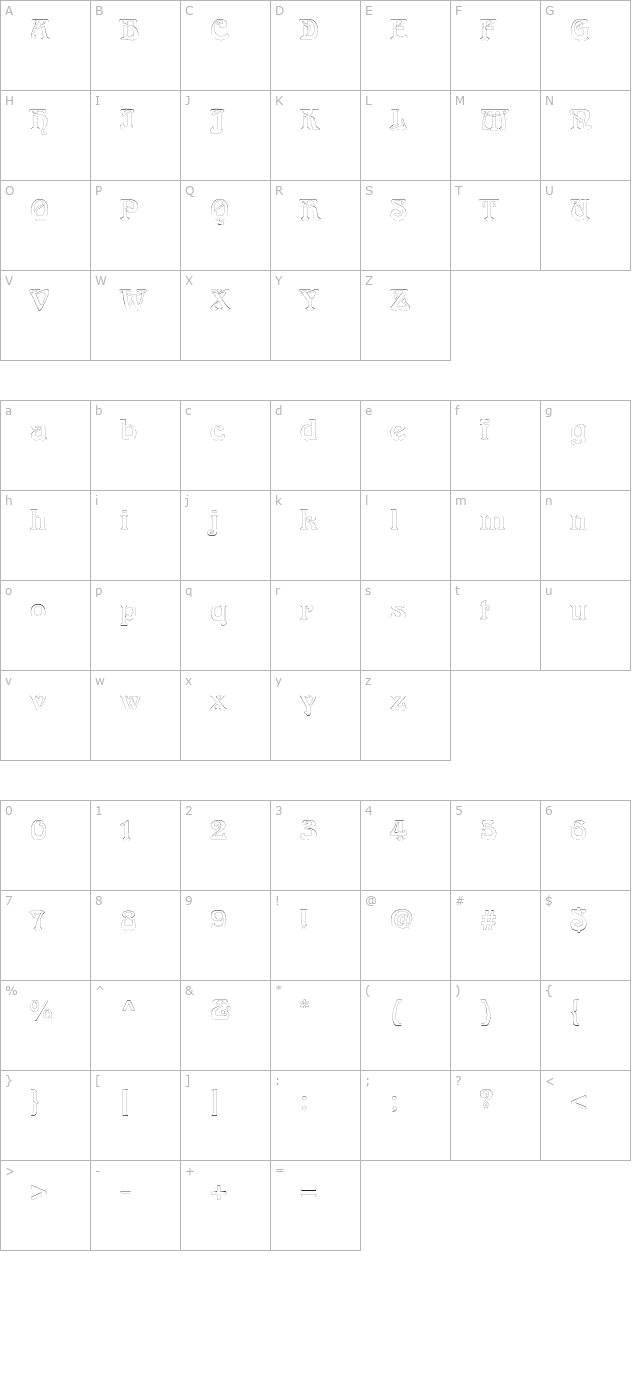 laliqueoutline character map