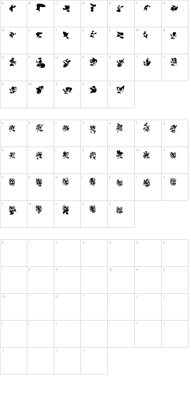 lamorte1 character map