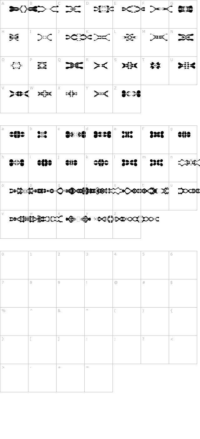 lamorte11 character map