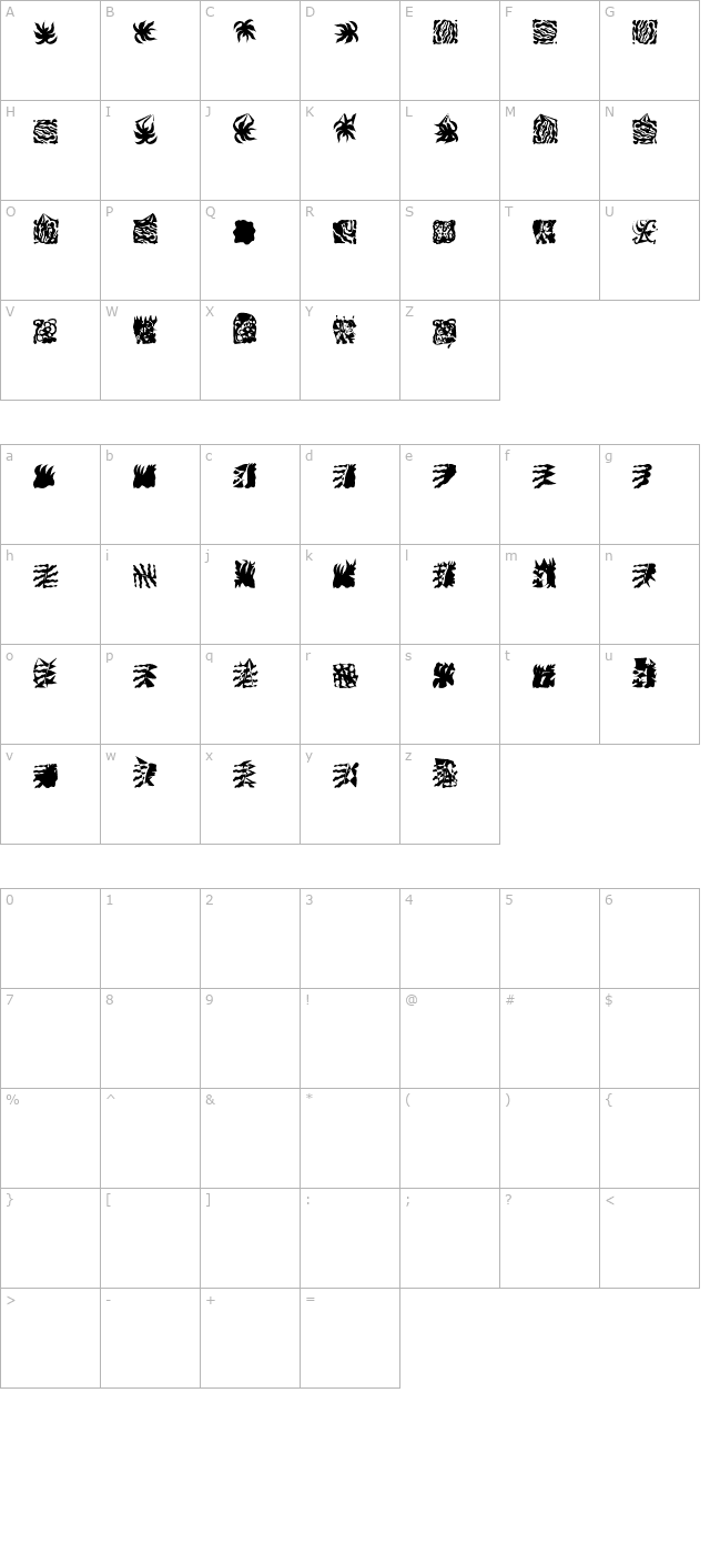 lamorte2 character map