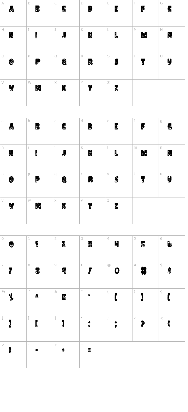 land-shark-condensed character map