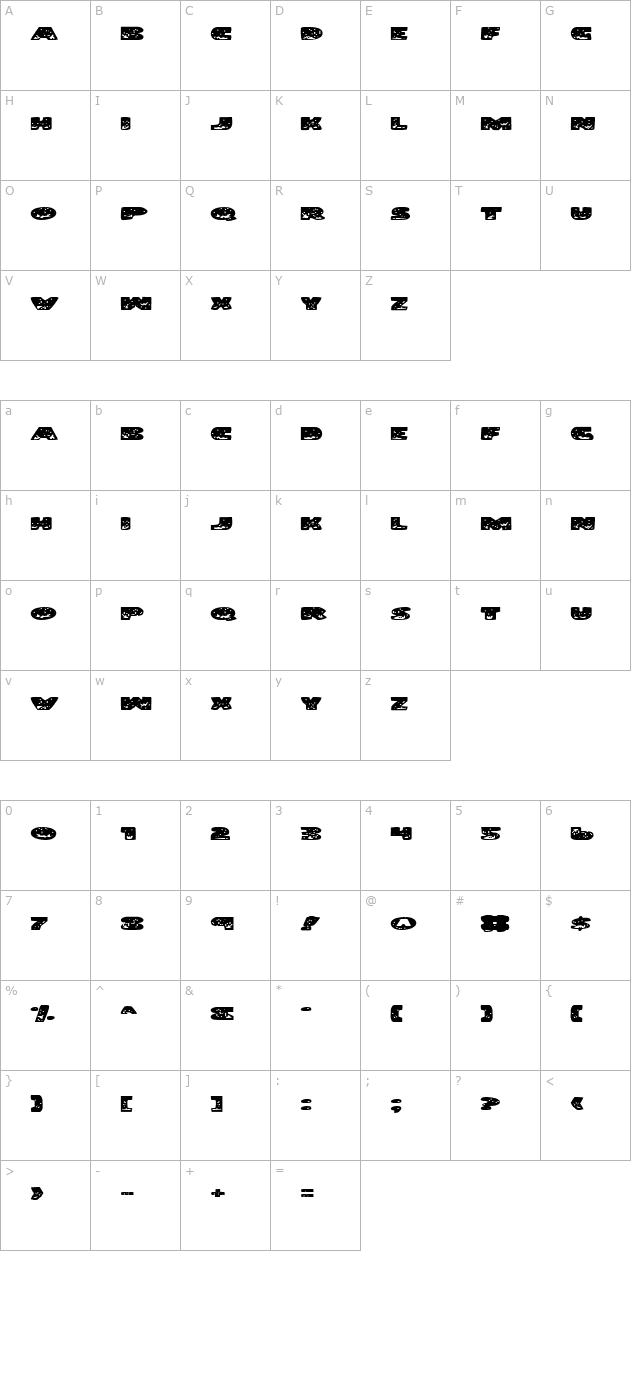 Land Shark Expanded character map