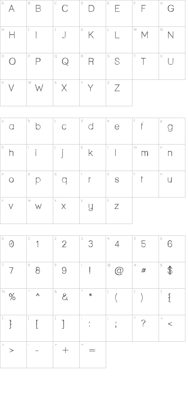 Lane - Cane character map