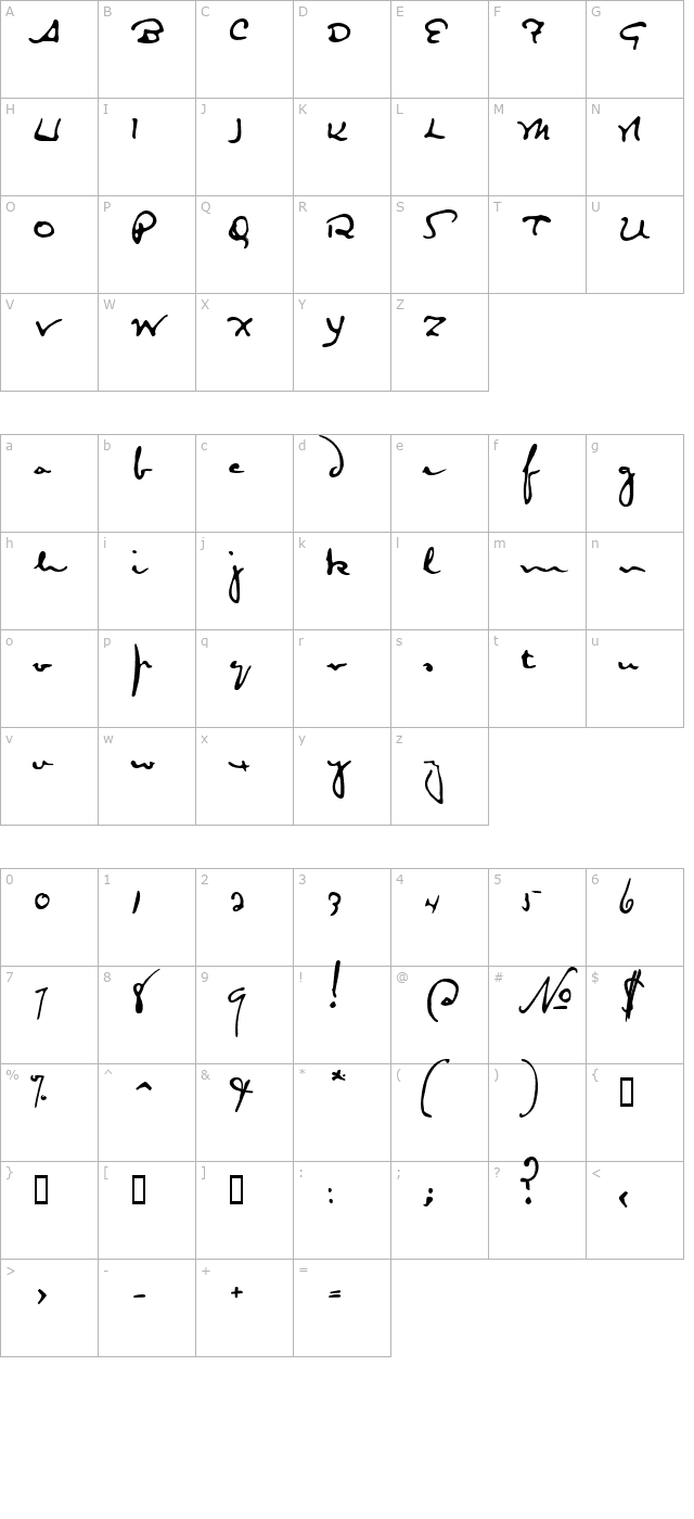 lanier-sc character map