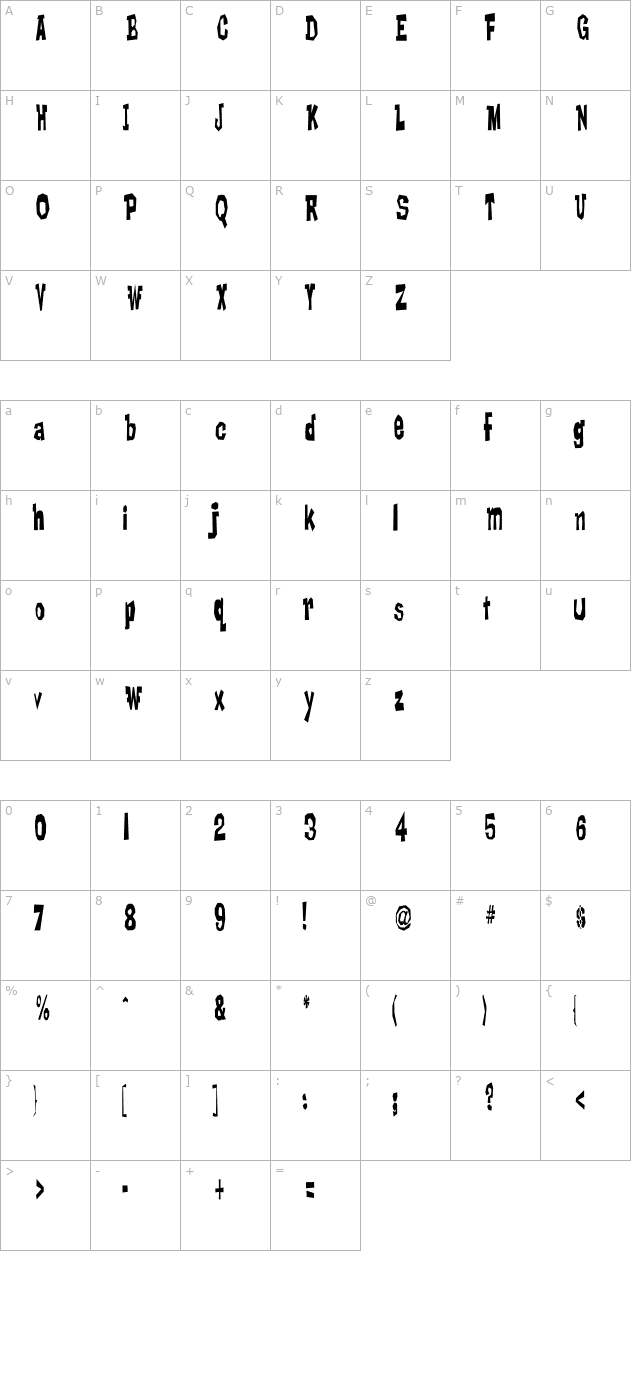 lanky-bastard character map