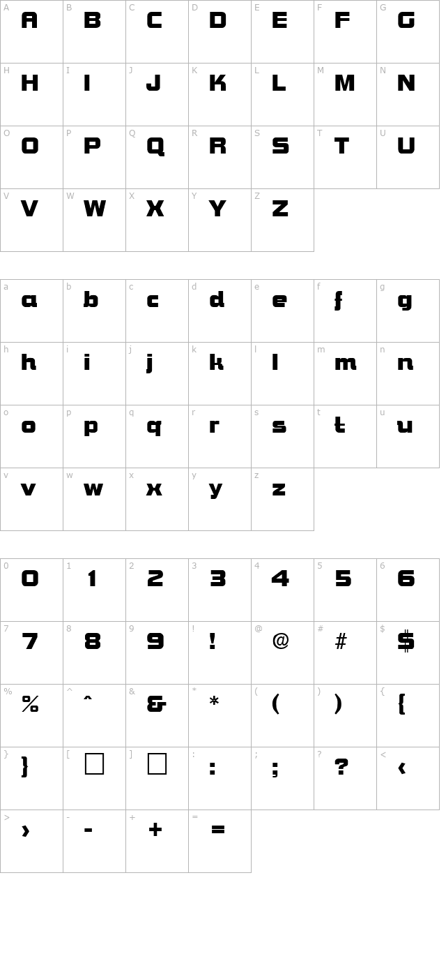 lansing character map