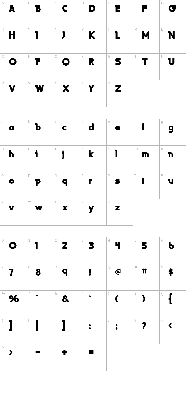 LaPerutaUltraFLF character map