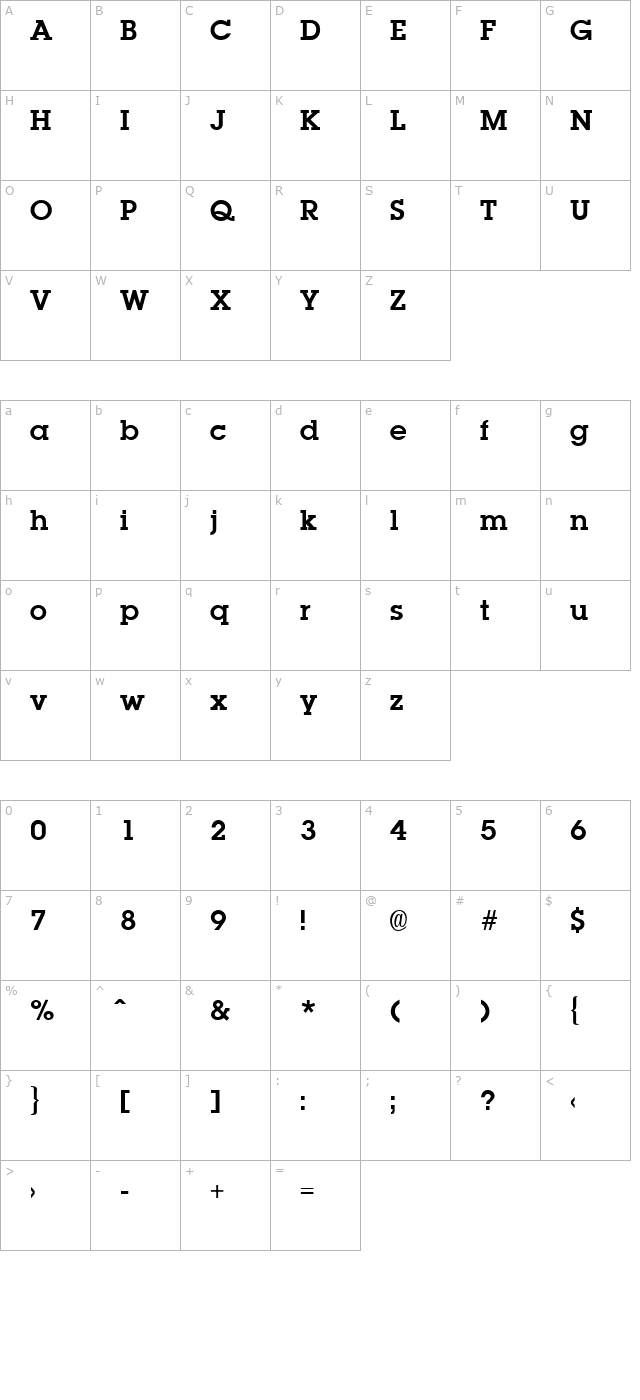 lapland-bold character map