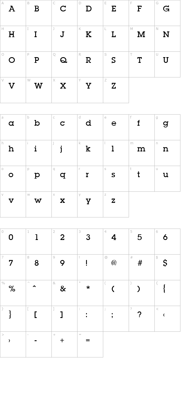 Lapland Demi-bold character map