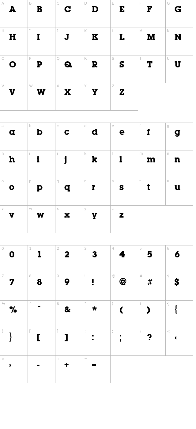 laplandextrabold-regular character map
