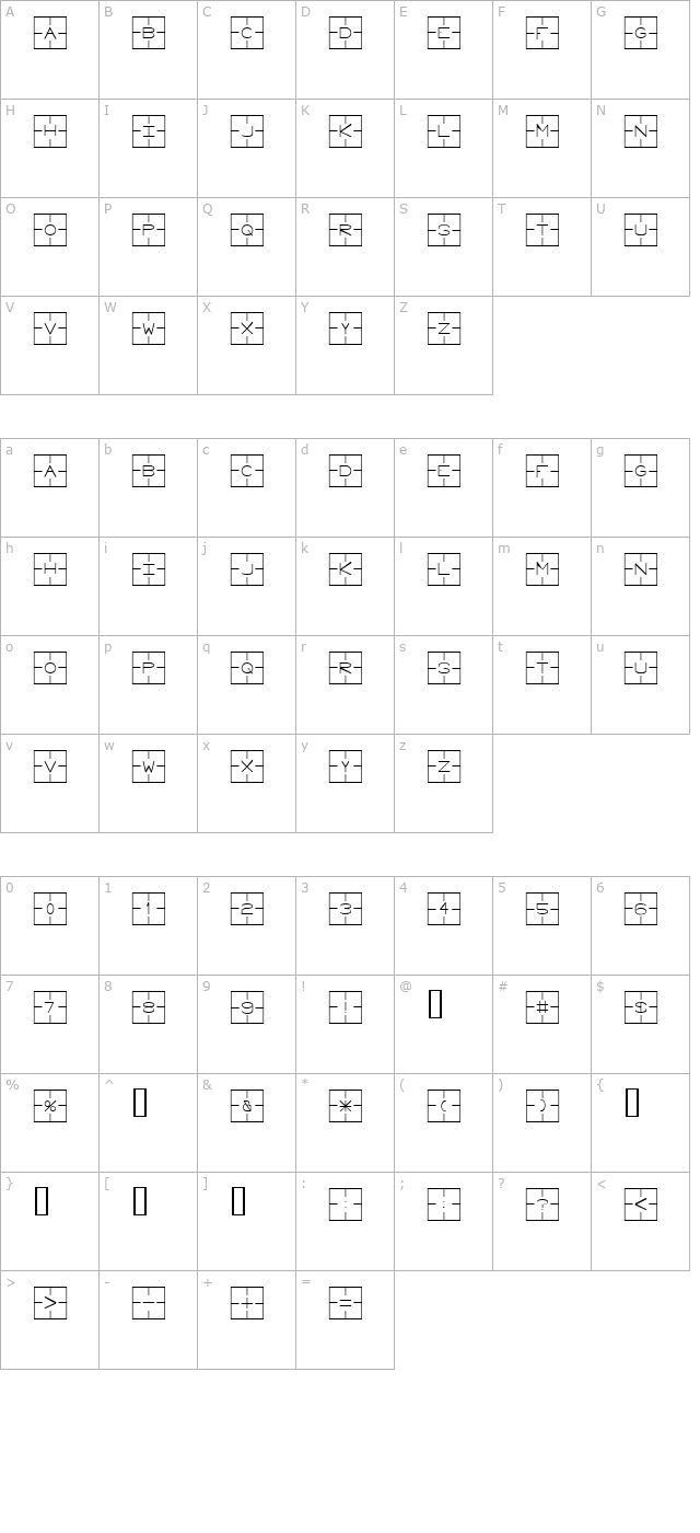 Laser Systems Normal character map