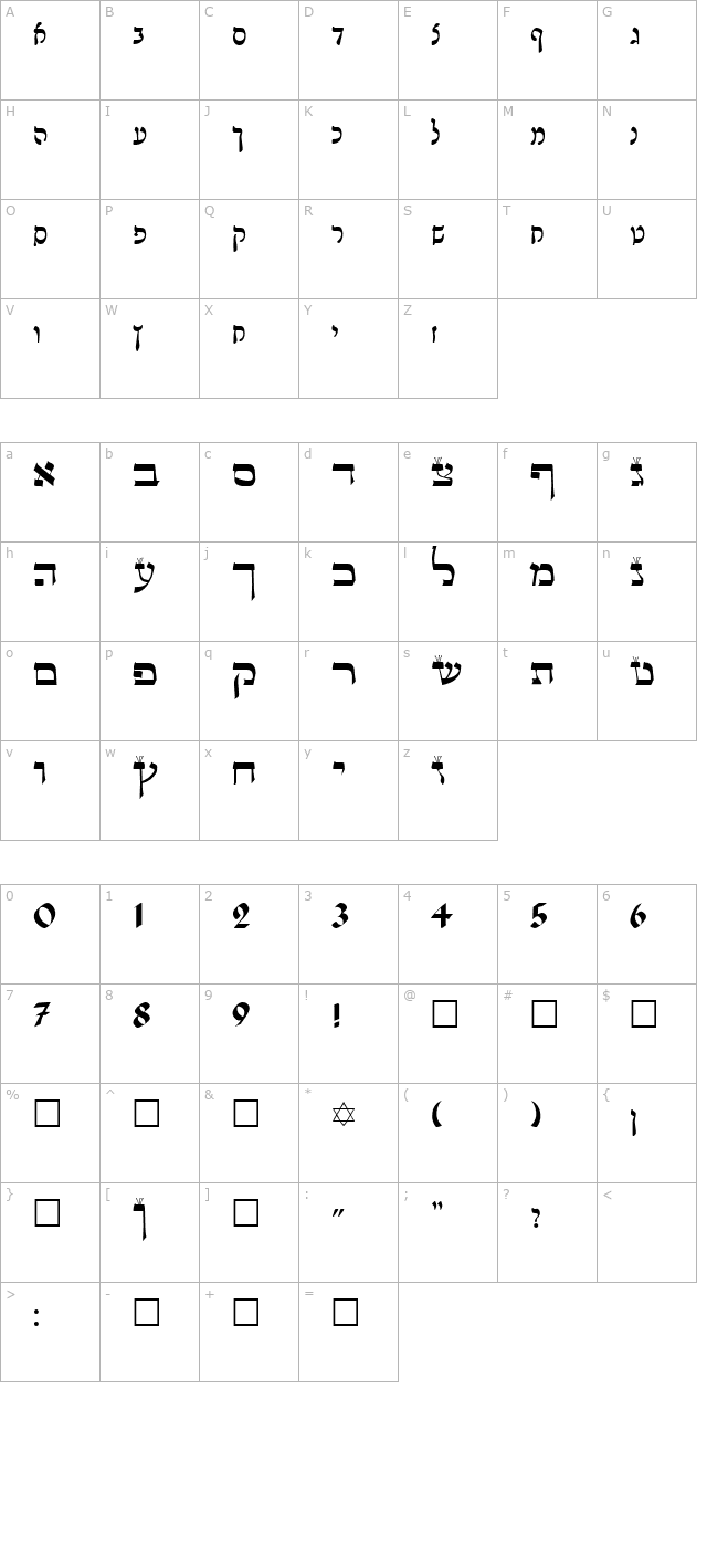 Lashon Tov character map