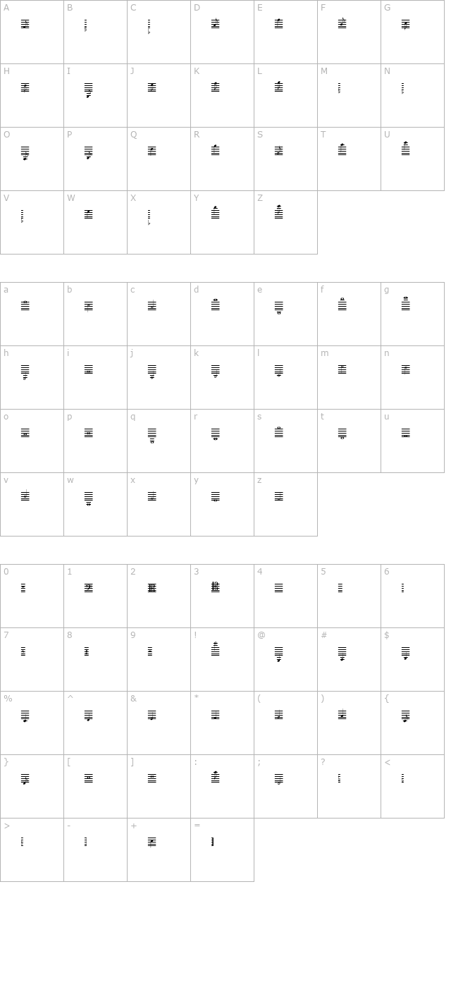 lassus-medium character map