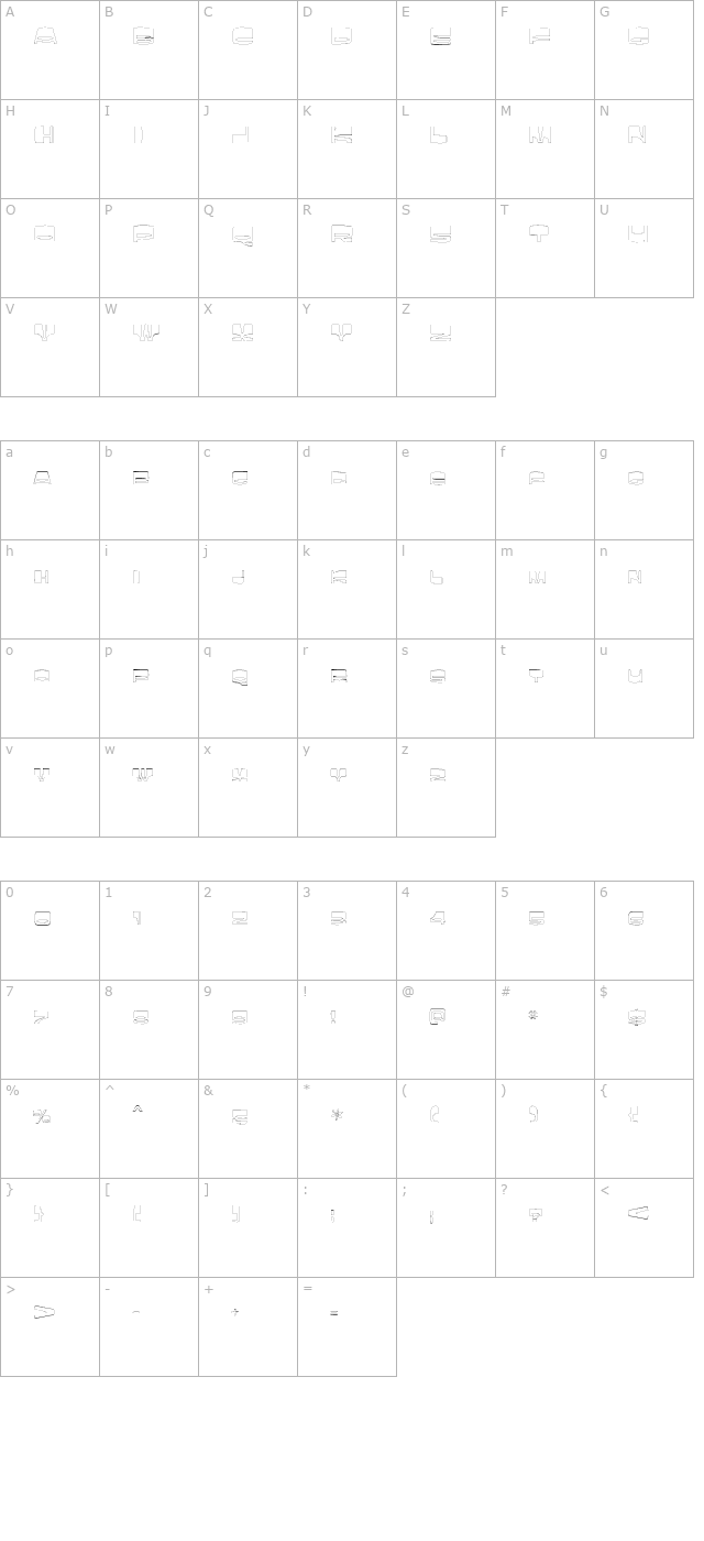 LaughinOutline character map