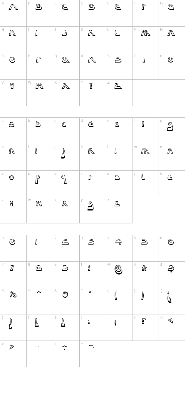 Layaway character map