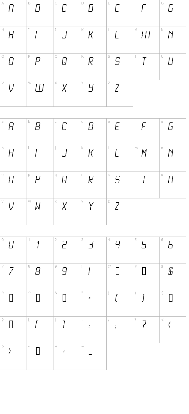 lcd-light character map