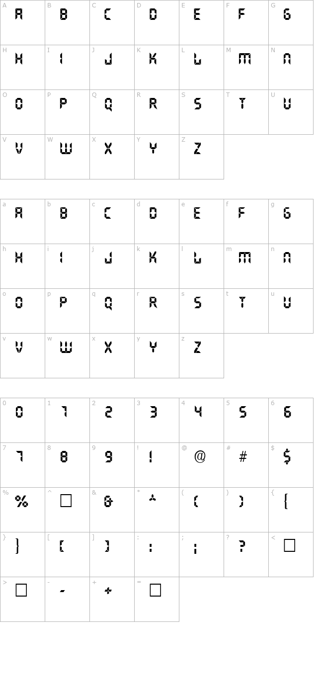 lcddisplaycapsssk-regular character map