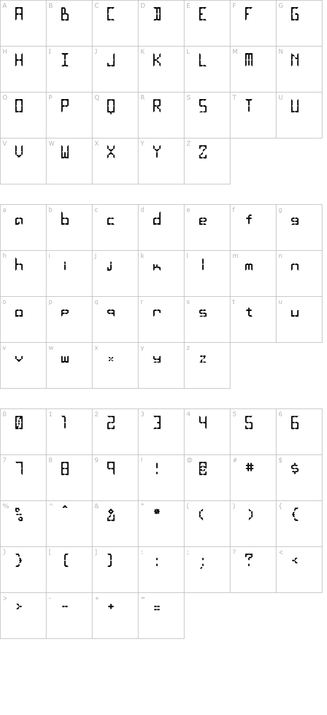 LEaD Lights character map