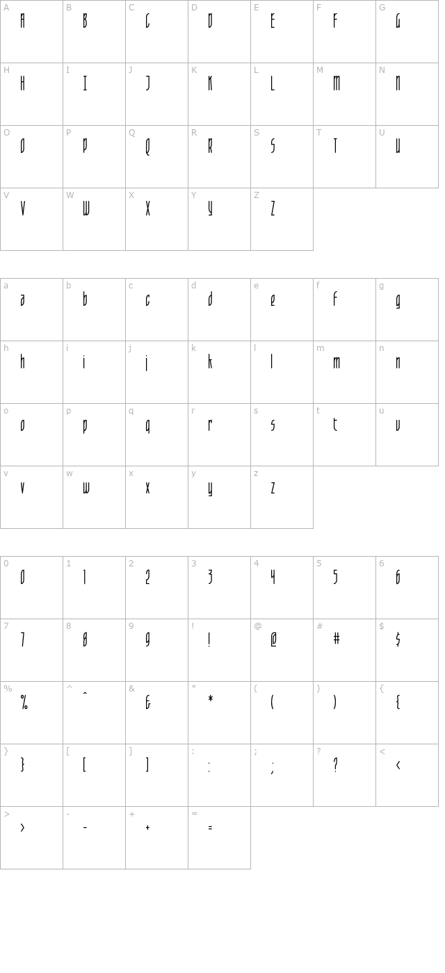 LeafletLight character map