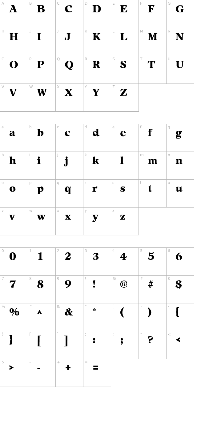 leaming-heavy-sf-bold character map