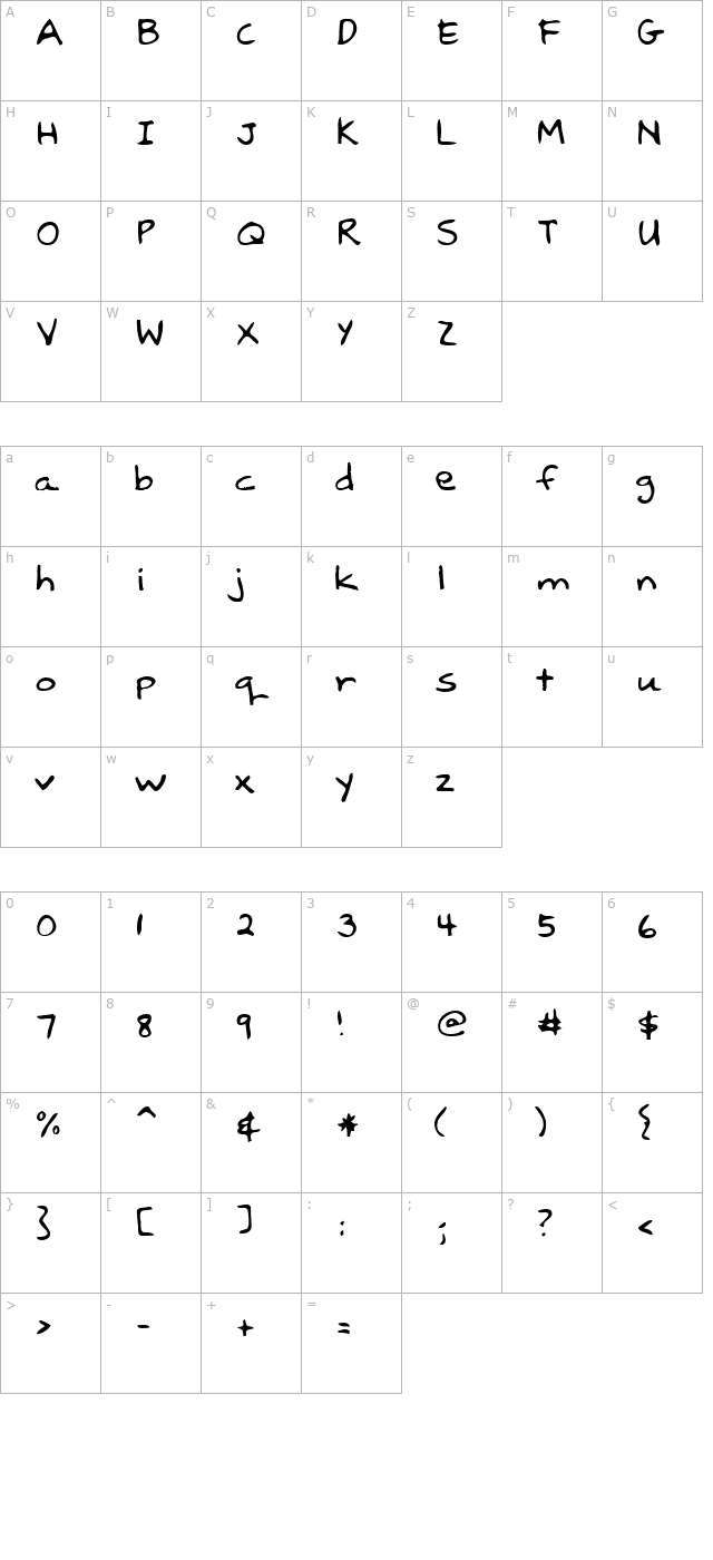 lebanon-regular character map