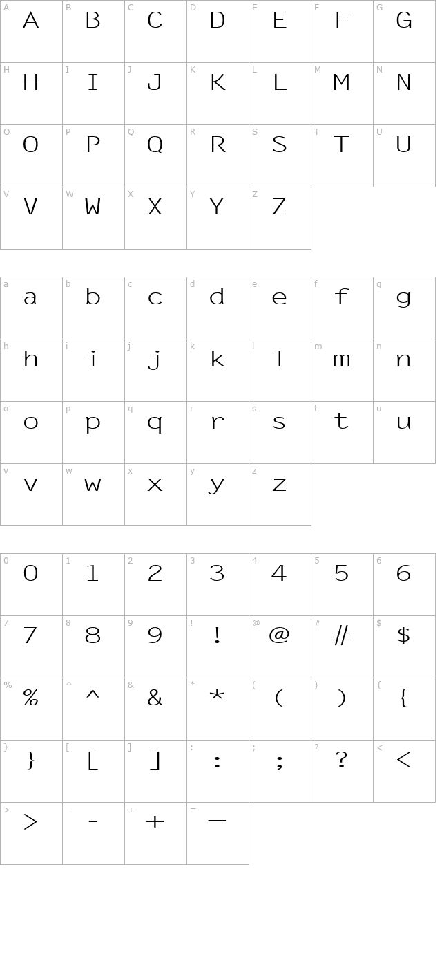 lechter-extended-normal character map