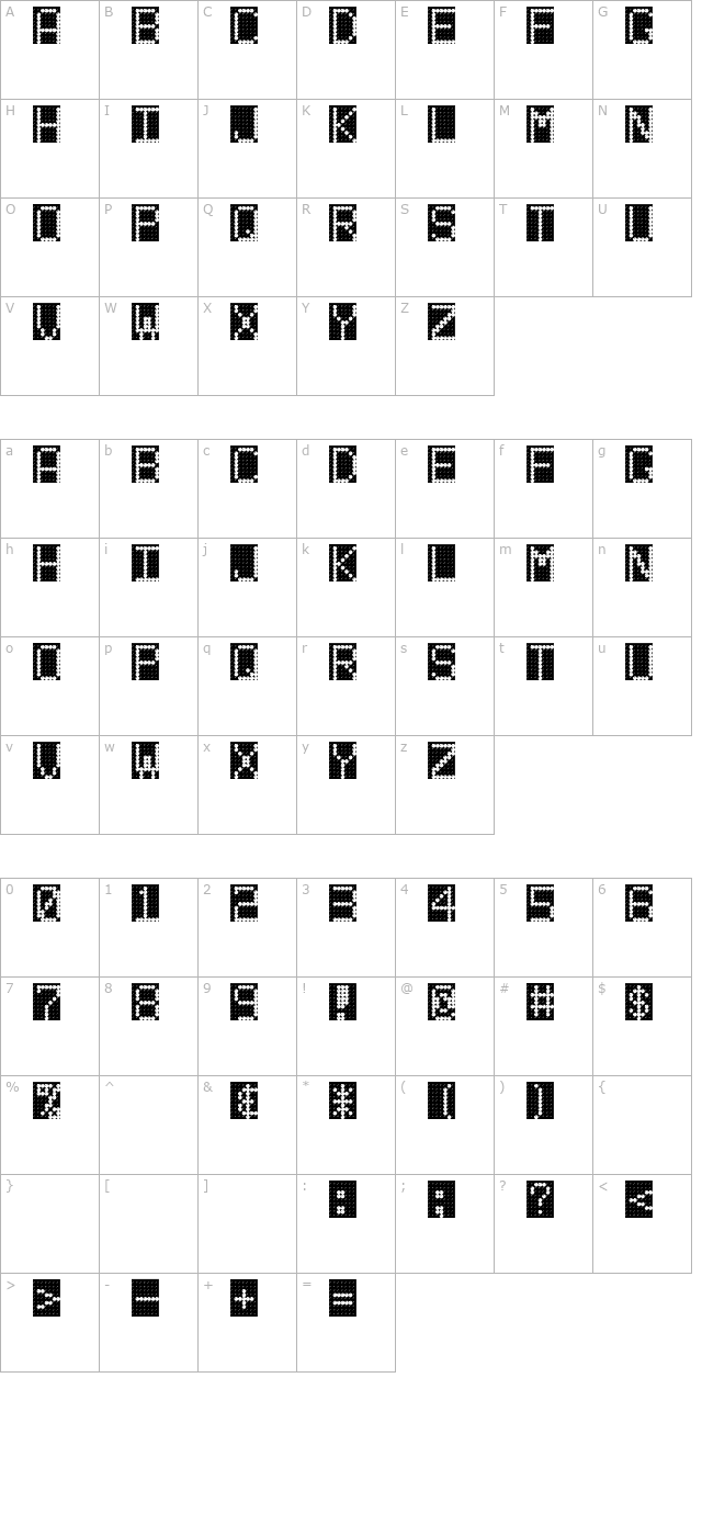 led-board character map