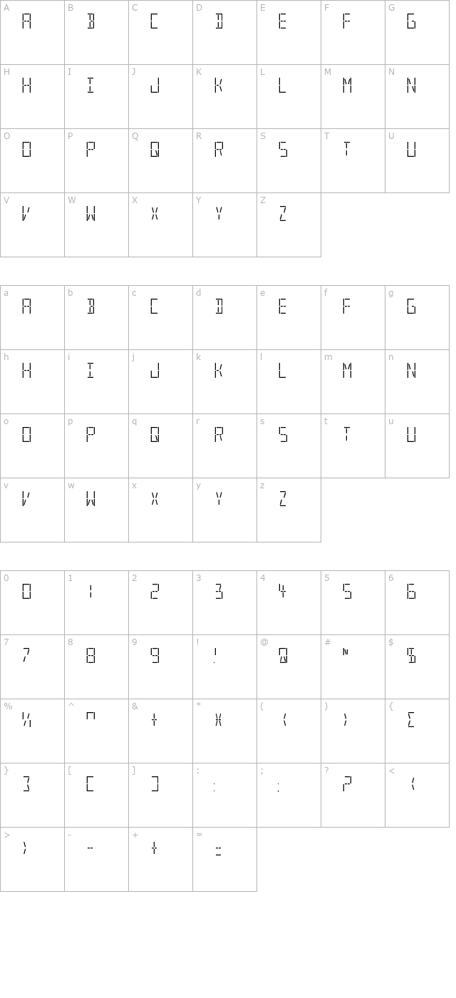 led-s-s character map